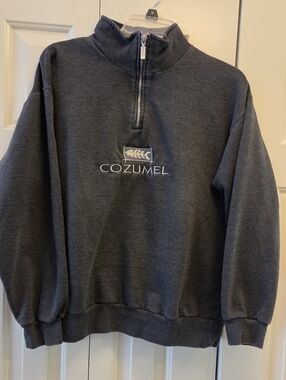 Women's Dark Gray Half-Zip Pullover Sweatshirt